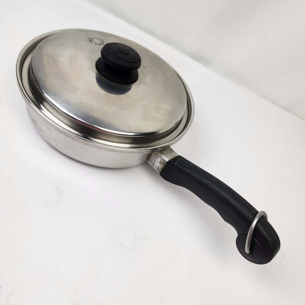 Saladmaster Stainless Steel Tri-Clad 18-8 8" Small Skill Pan USA w/Vapo Lid